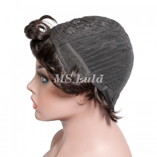 Natural Color Pixie Cut Human Hair Wig Machine-made Wig for Women | Human Hair Wig | Lace Front